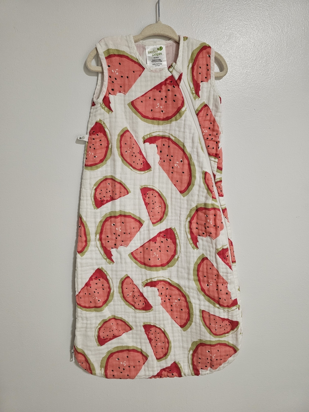Perlimpinpin Watermelon Muslin Sleep Sack 0-6M 100% Cotton
